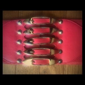 Orange stylish belt with durable elastic band